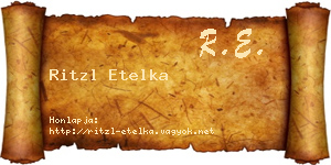 Ritzl Etelka névjegykártya